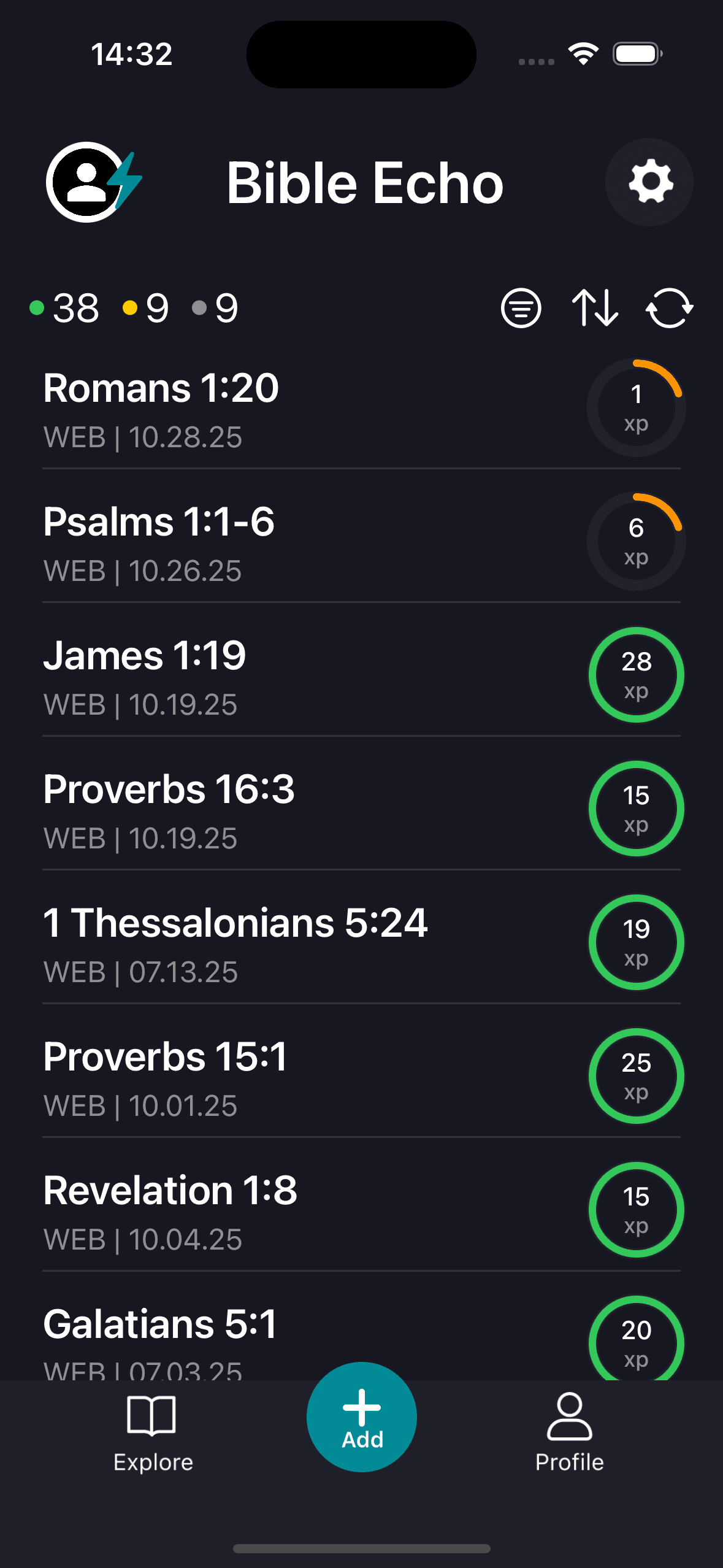 BibleEcho App Home Screen